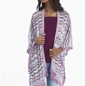 WHBM White House Black Market Purple Chevron Sweater Cover-Up Size M/L
